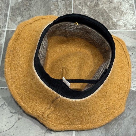 Wool Bucket Fedora Hat Stripe Detailed Wired Short Brim OSFM - Picture 4 of 8